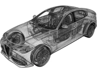 Alfa Romeo Giulia (2016) 3D Model preview