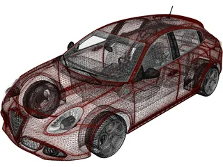 Alfa Romeo Giulietta Quadrifoglio Verde (2014) 3D Model preview