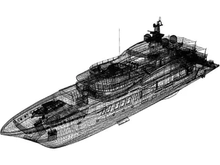 Amels 200 Yacht 3D Model preview