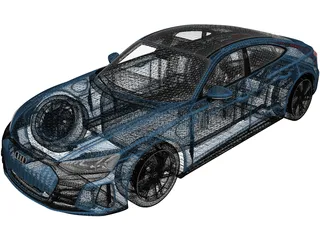 Audi e-tron GT Quattro (2022) 3D Model preview