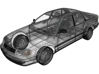 Audi 100 Sedan (1991) 3D Model preview