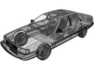 Audi 200 Sedan (1983) 3D Model preview