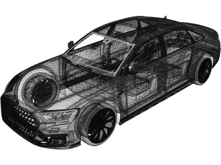 Audi A8 Long (2022) 3D Model preview