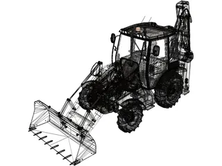 Backhoe Loader 3D Model preview