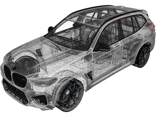 BMW X3M Competition (2020) 3D Model preview