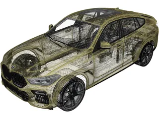 BMW X6 M50i (2020) 3D Model preview