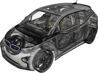 BMW i3 Coupe (2014) 3D Model preview