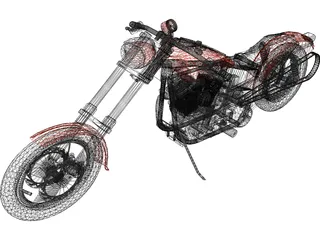 Chopper Bike 3D Model preview