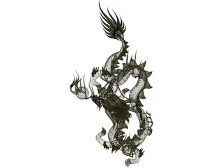 Chinese Dragon 3D Model preview