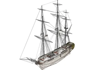 Glorieux French Ship 3D Model preview