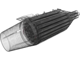 UB-32-57A 57mm Rocket Pod 3D Model preview