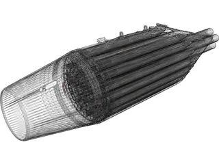 UB-32-57M 57mm Rocket Pod 3D Model preview
