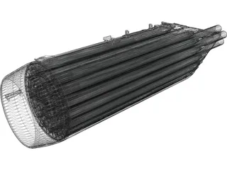 UB-32-73A 57mm Rocket Pod 3D Model preview