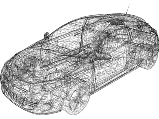 Renault Megane (2009) 3D Model preview