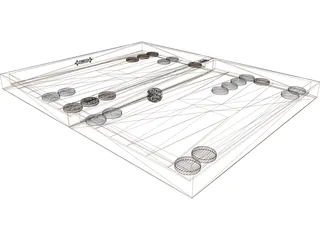 Backgammon Game 3D Model preview