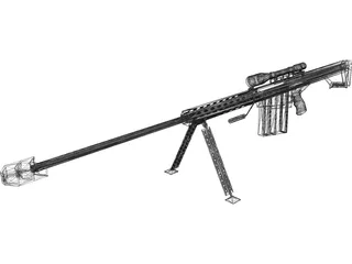 M82A1 Barrett .50 BMG 3D Model preview