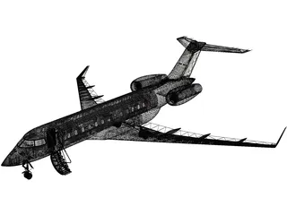 Bombardier Global 6000 3D Model preview