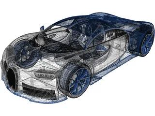 Bugatti Chiron (2020) 3D Model preview