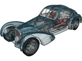 Bugatti Type 57 Atlantic (1934) 3D Model preview
