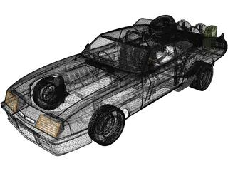 Ford Falcon MadMax Interceptor (1973) 3D Model preview