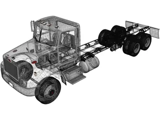 Peterbilt 330 Chassis 3-axle (2003) 3D Model preview