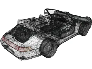 Porsche 911 Carrera Cabrio (1994) 3D Model preview