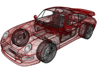 Porsche 911 Turbo (1995) 3D Model preview
