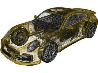 Porsche 911 Turbo S (2016) 3D Model preview