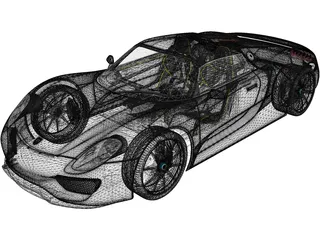 Porsche 918 Spyder Martini (2013) 3D Model preview