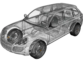 Porsche Cayenne S (2003) 3D Model preview