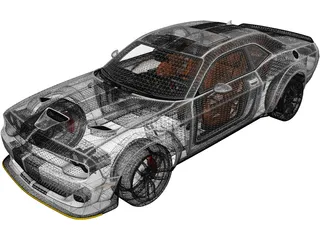 Dodge Challenger SRT Hellcat (2018) 3D Model preview