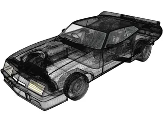 Ford Falcon GT Coupe Interceptor Mad Max (1979) 3D Model preview