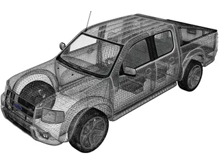 Ford Ranger DoubleCab (2003) 3D Model preview