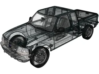 Ford Ranger ExtendedCab XLT (1998) 3D Model preview