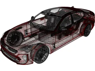 Kia Stinger GT (2022) 3D Model preview