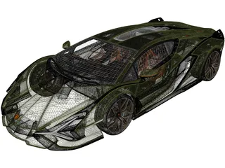 Lamborghini Sian (2020) 3D Model preview