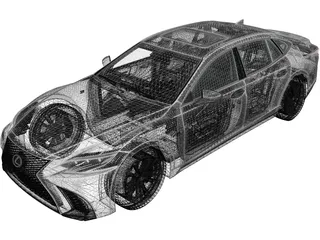 Lexus LS XF50 F Sport (2018) 3D Model preview