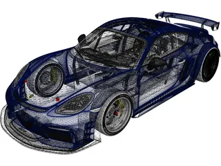 Porsche 718 Cayman GT4 Clubsport (2019) 3D Model preview