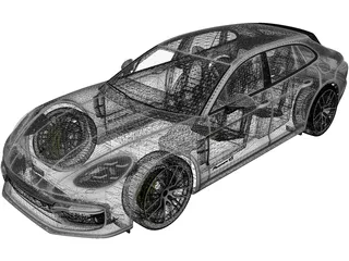 Porsche Panamera 4 E-Hybrid Sport Turismo (2021) 3D Model preview