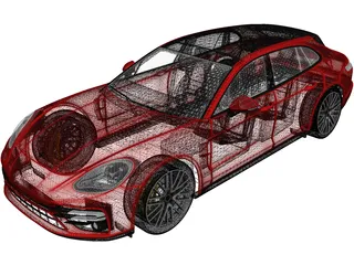 Porsche Panamera Turbo S Sport Turismo (2021) 3D Model preview
