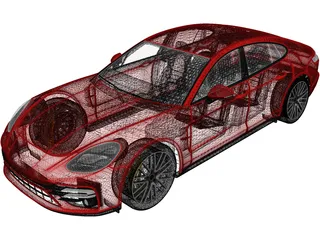 Porsche Panamera Turbo S (2021) 3D Model preview