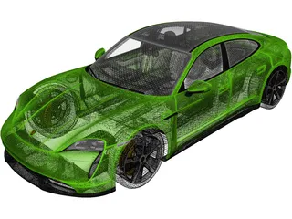 Porsche Taycan Turbo S (2020) 3D Model preview