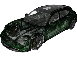 Porsche Taycan Turbo S Cross Turismo (2021) 3D Model preview