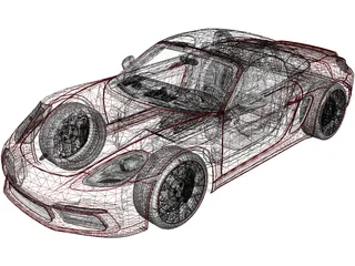 Porsche 718 Boxster S (2017) 3D Model preview