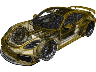 Porsche 718 Cayman GT4 (2020) 3D Model preview