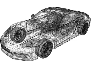 Porsche 718 Cayman S (2017) 3D Model preview