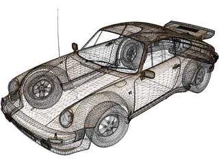 Porsche 911 Turbo (1975) 3D Model preview