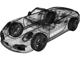 Porsche 911 Carrera 4S Cabrio (2013) 3D Model preview