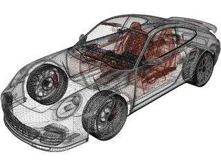 Porsche 911 Turbo (2010) 3D Model preview