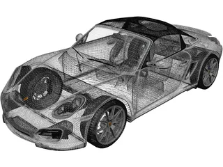 Porsche Boxster Spyder (2011) 3D Model preview